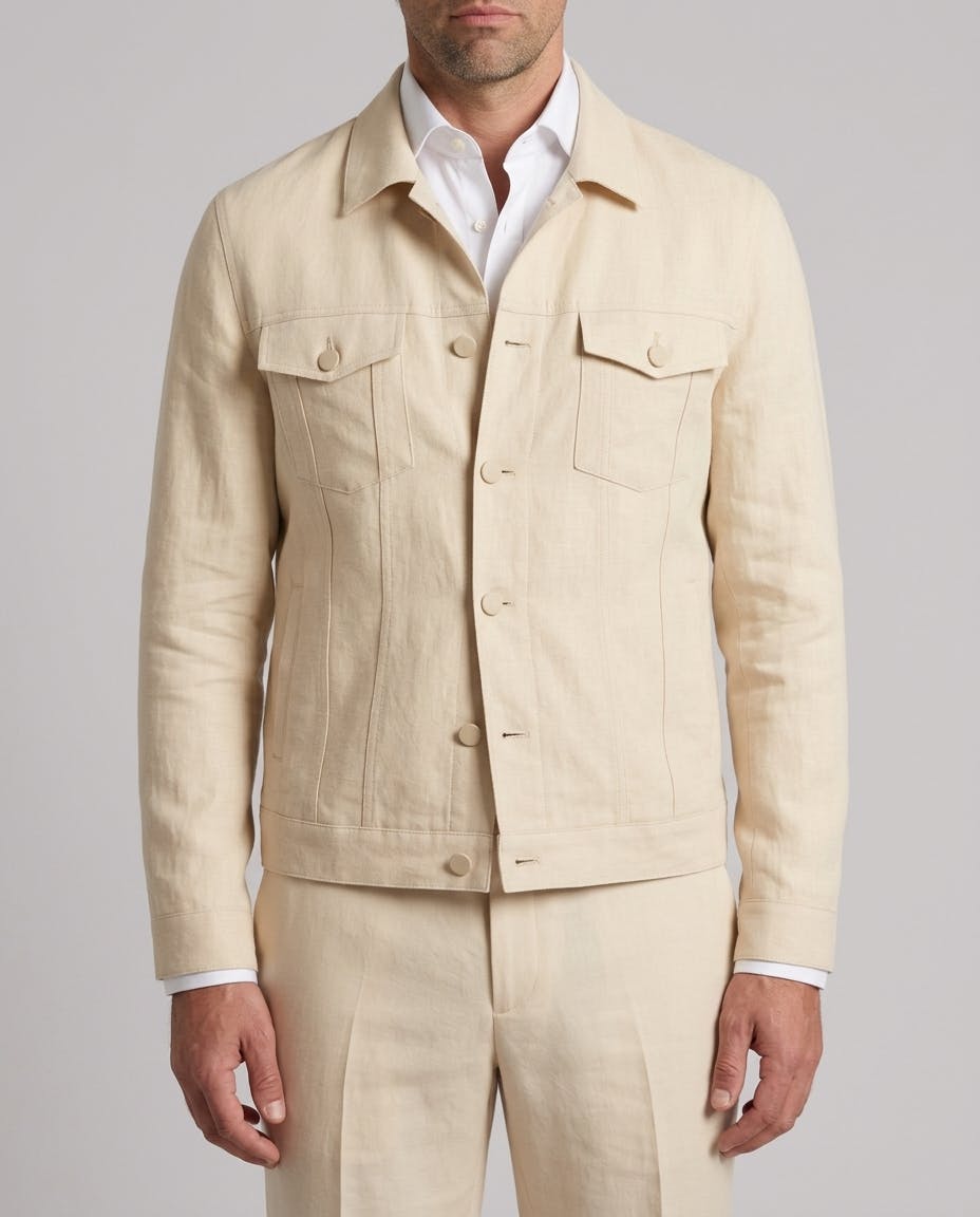 Renshaw Linen Trucker Jacket — photo 1