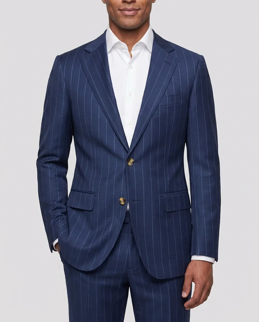 Rigside Blue Chalkstripe Wool Suit
