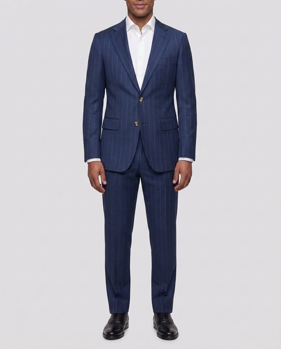 Rigside Blue Chalkstripe Wool Suit — photo 2