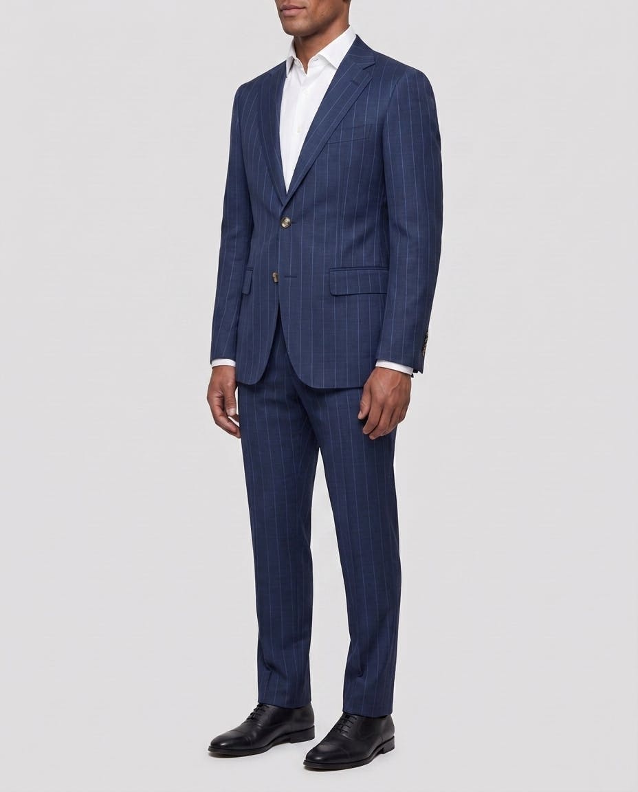 Rigside Blue Chalkstripe Wool Suit — photo 3