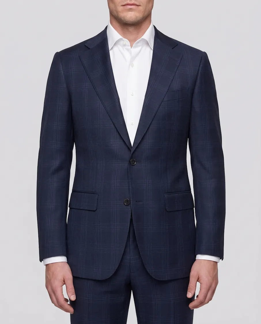 Schuman Navy Glen Plaid Jacket