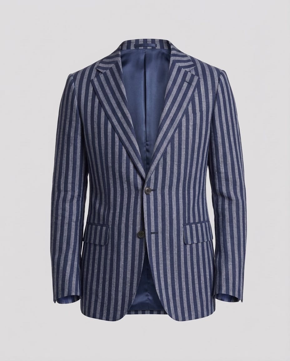 The Steen Grey Stripe Linen Blazer — photo 4