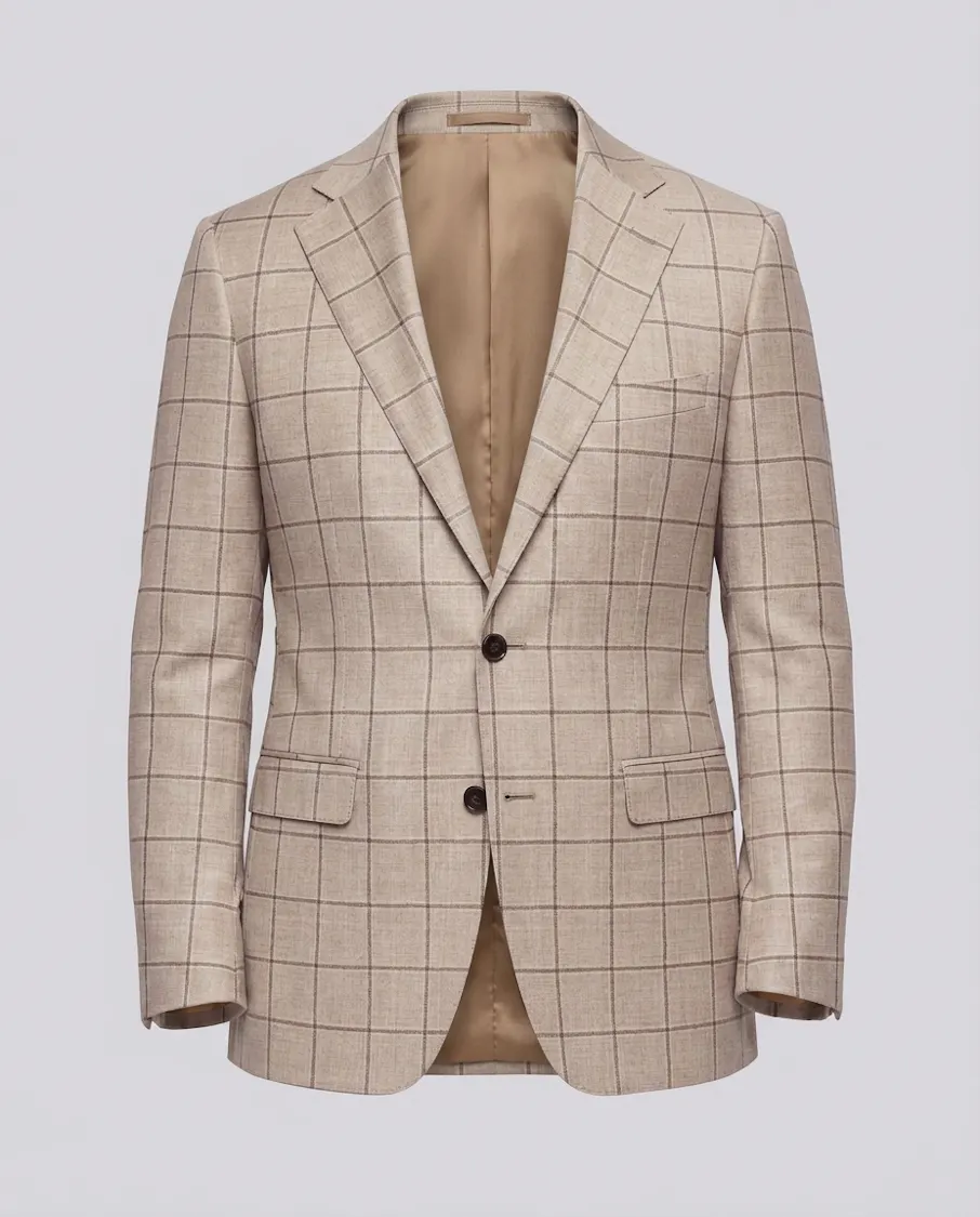 The Abruzzo Tan Wool Windowpane Jacket