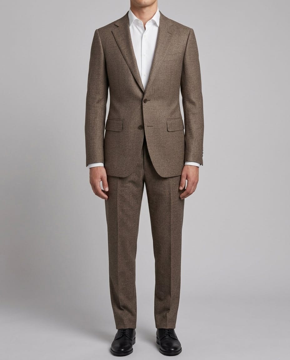 The Amalfi Reda Grey Brown Textured Wool Suit — photo 2