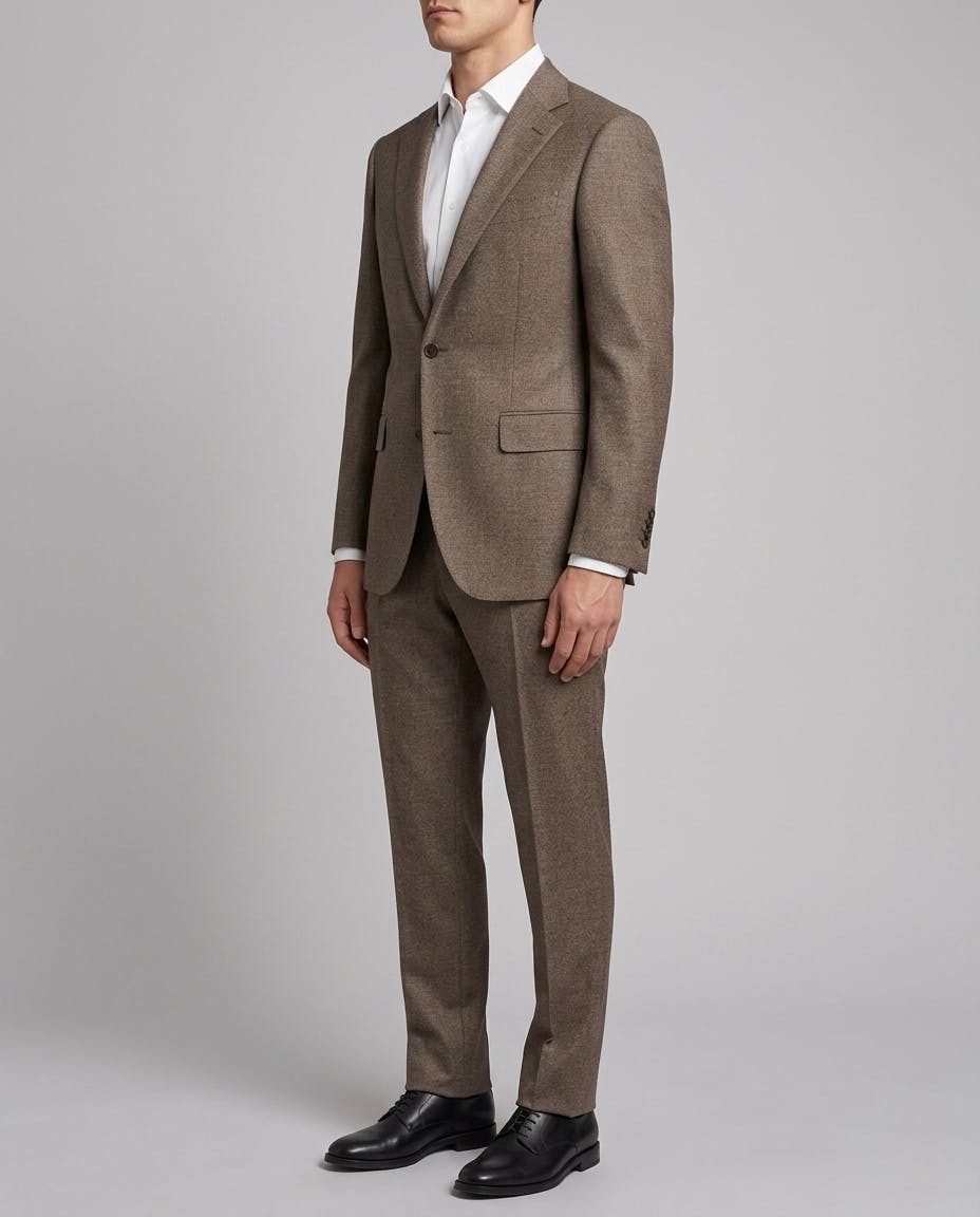The Amalfi Reda Grey Brown Textured Wool Suit — photo 3