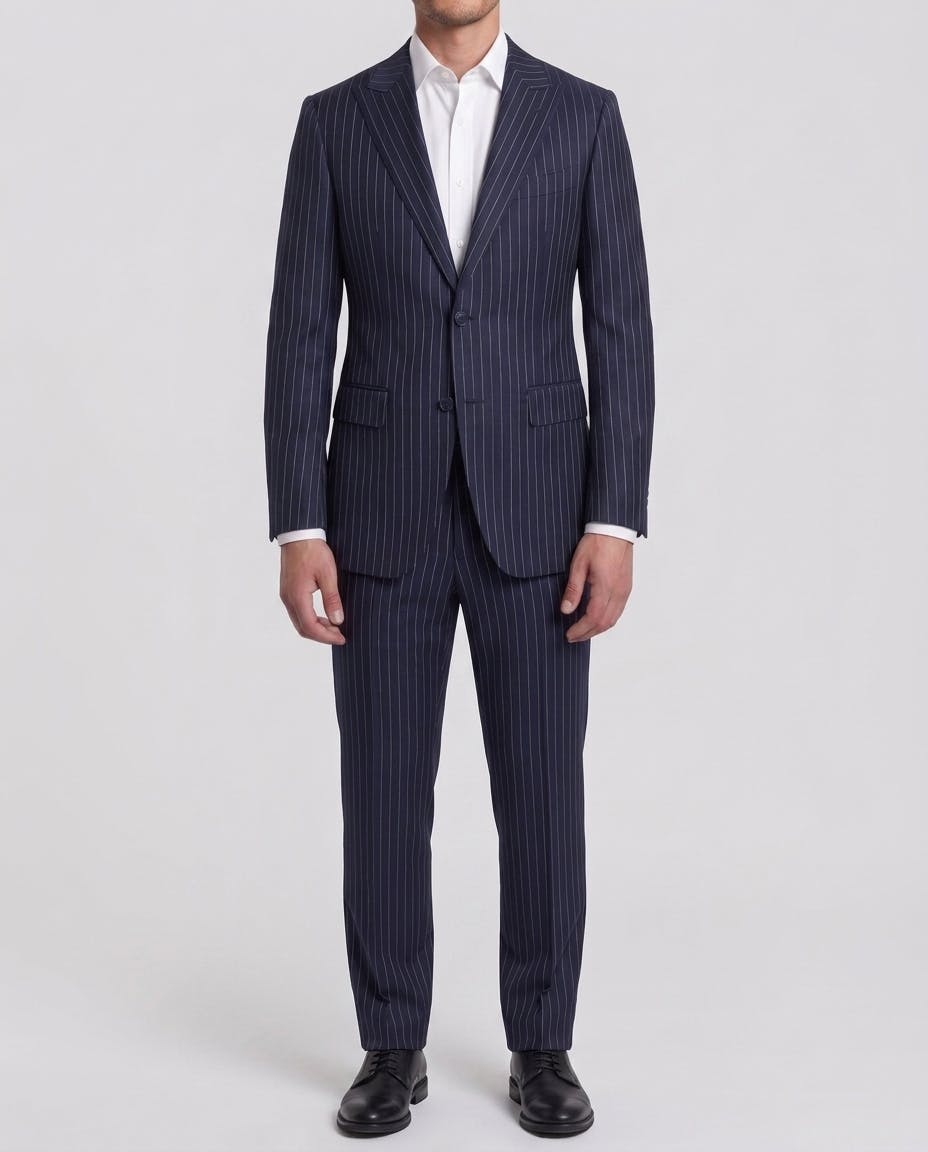 The Bleecker Navy Wool Pinstripe Jacket — photo 2