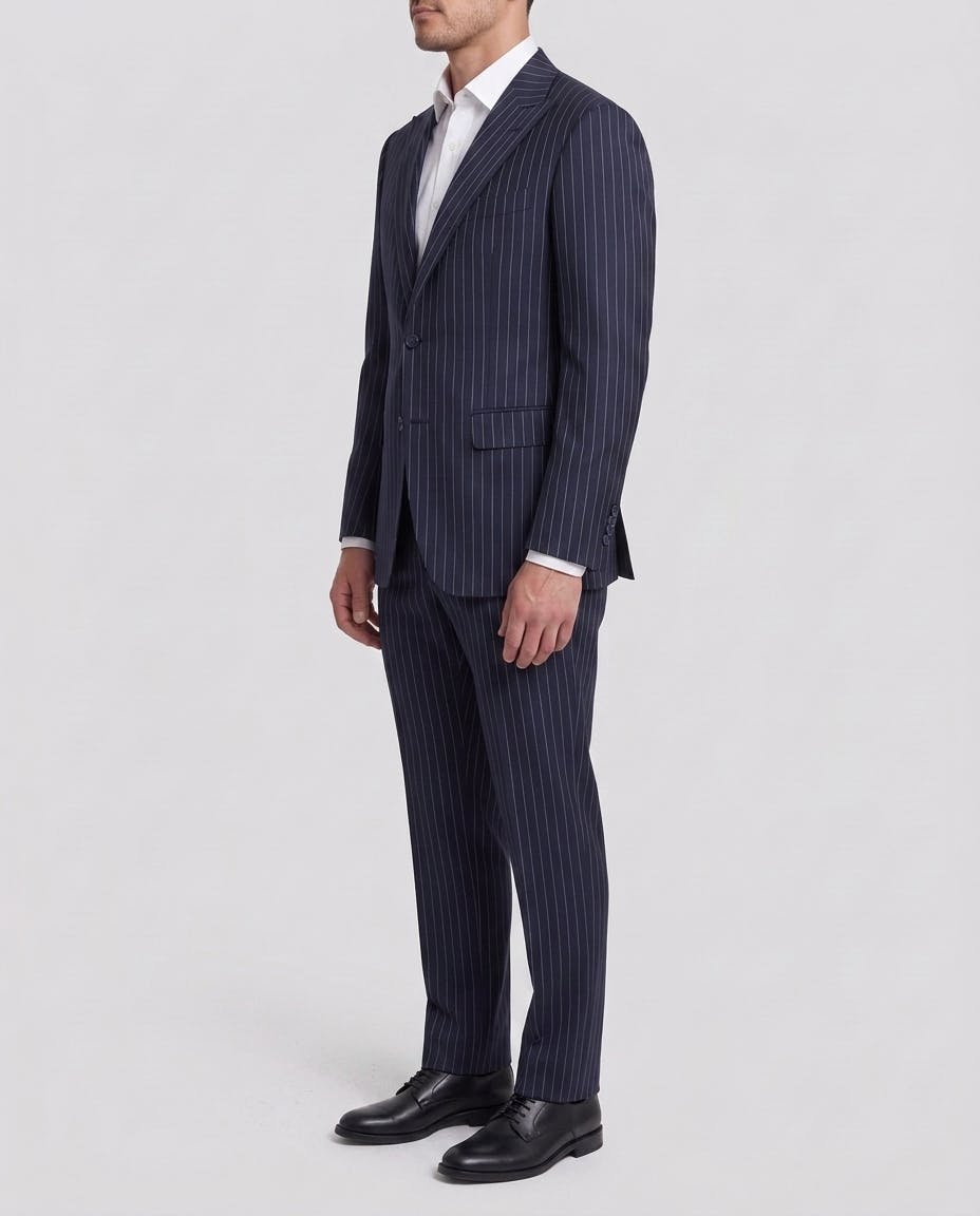 The Bleecker Navy Wool Pinstripe Jacket — photo 3