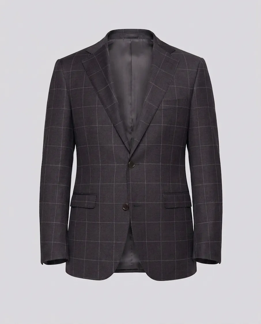 The Bolzano VBC Charcoal Windowpane Wool Suit