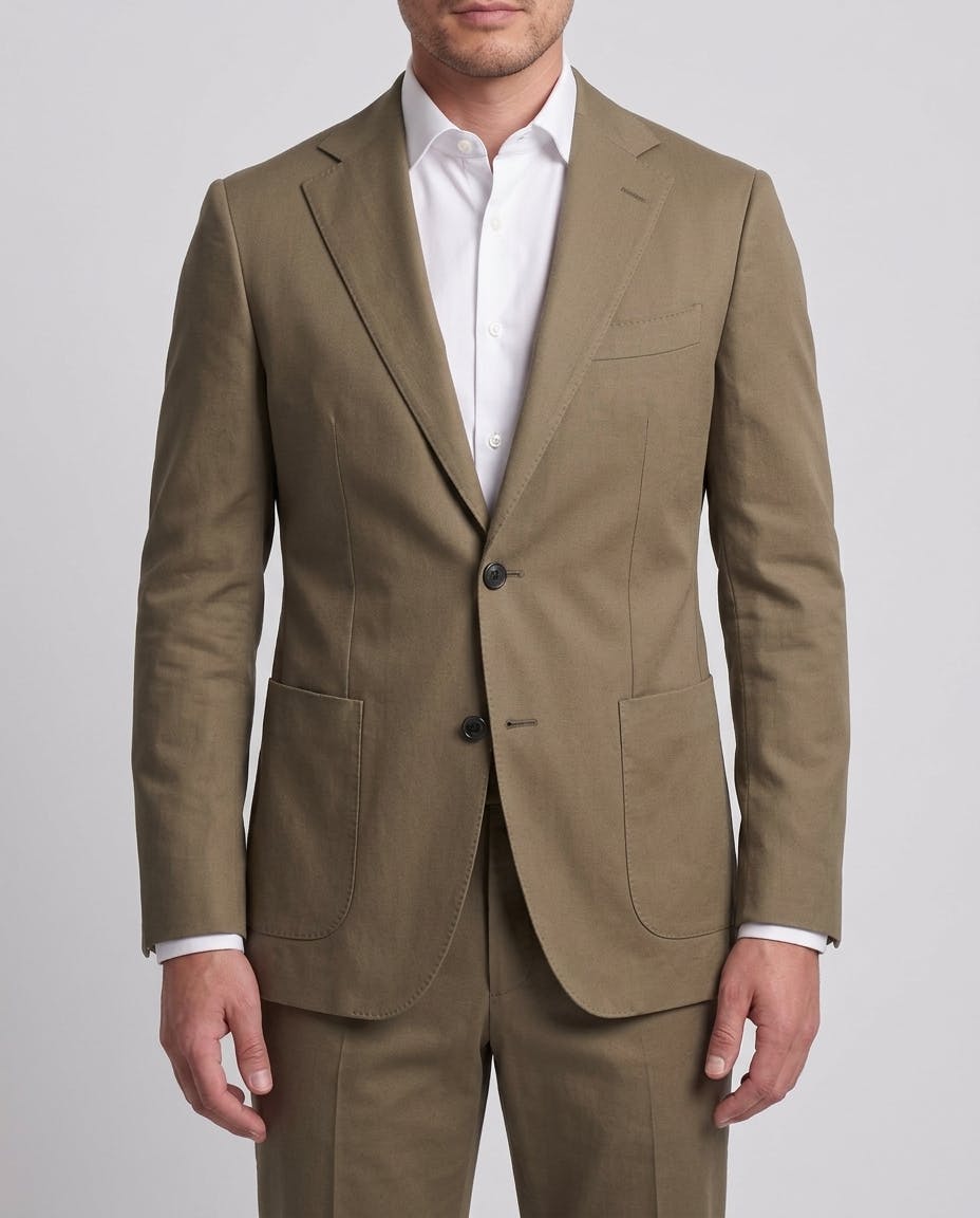 The Cannes Khaki Cotton Suit — photo 1