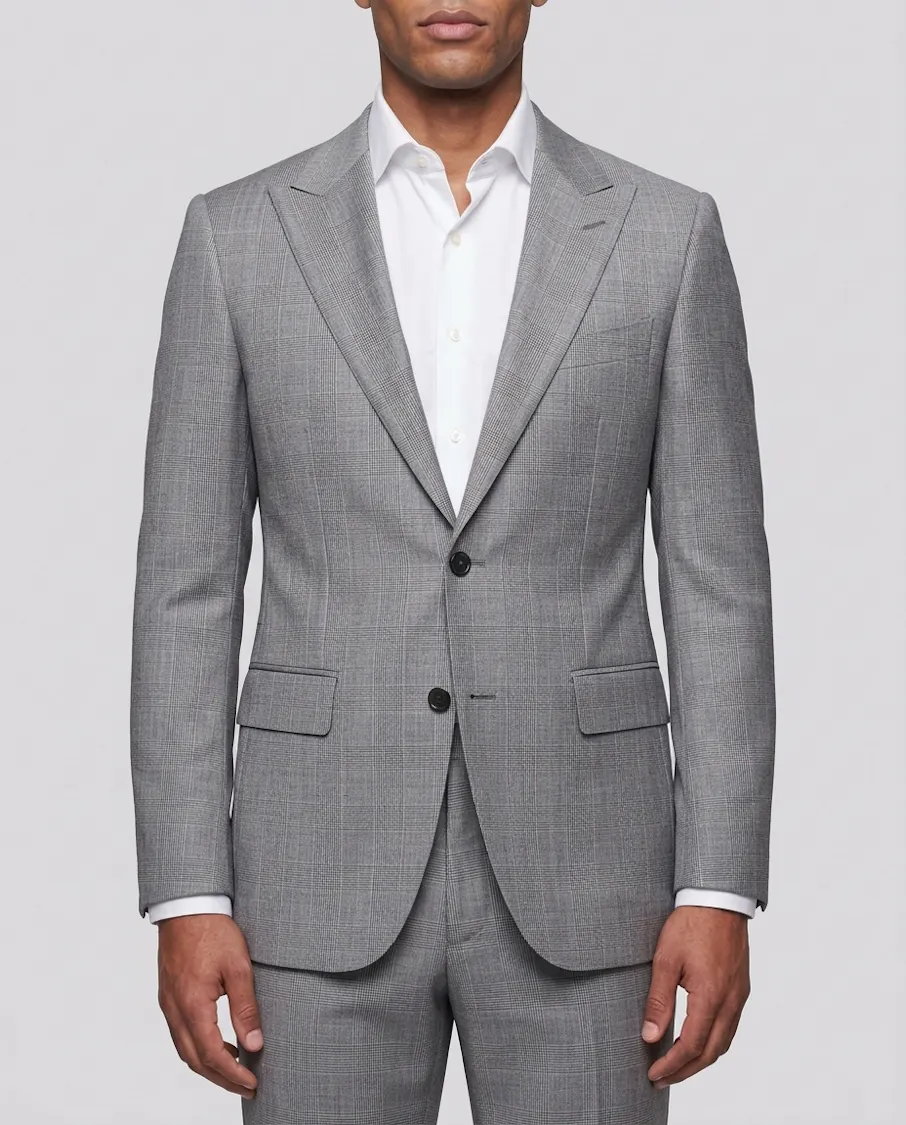 The Cantebury Grey and Red Glenplaid Suit