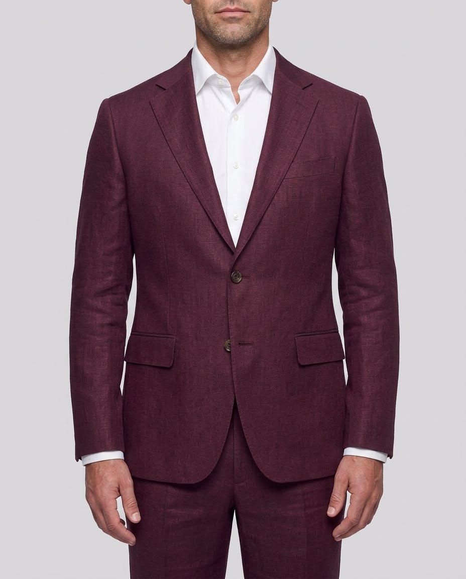 InStitchu Charing Maroon Premium Linen Jacket — photo 1
