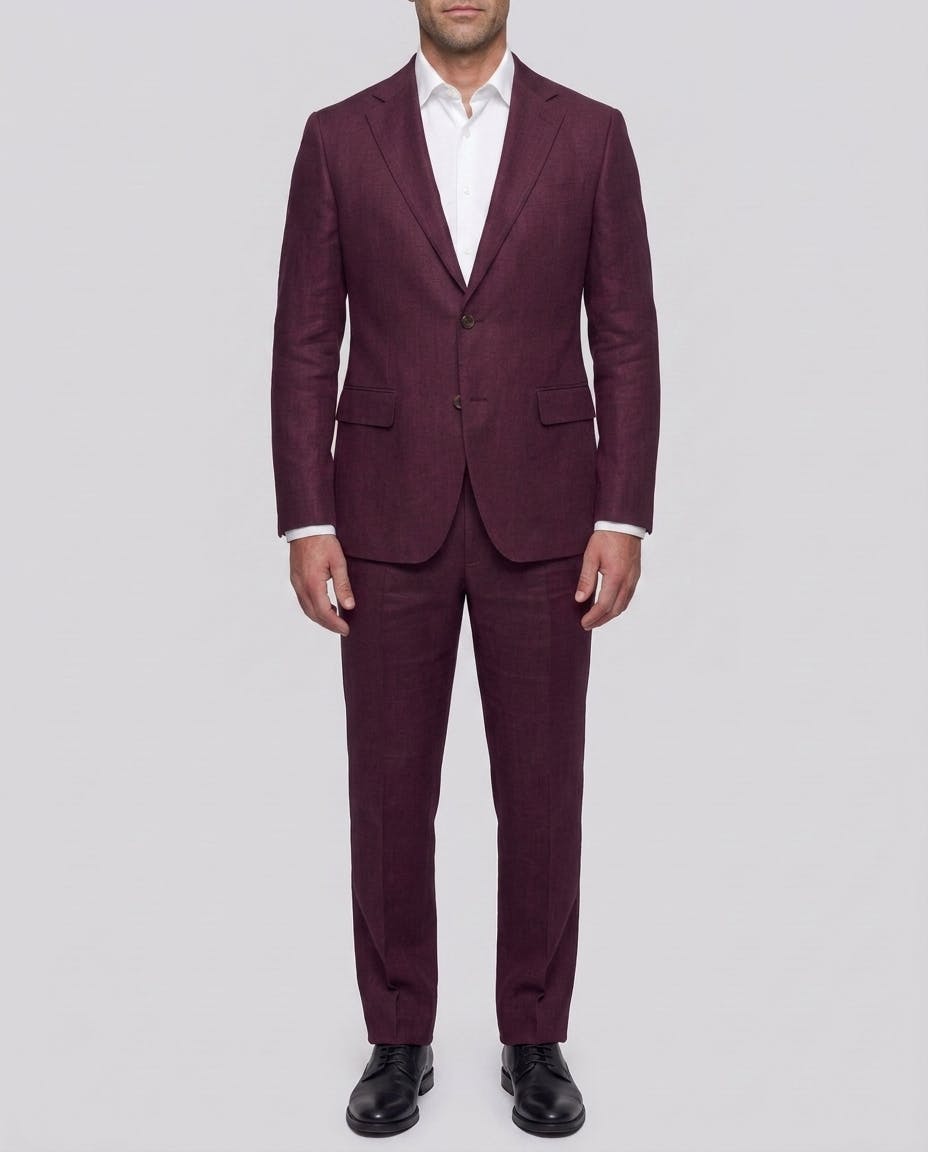 InStitchu Charing Maroon Premium Linen Jacket — photo 2