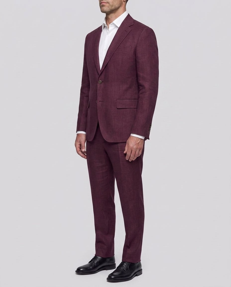 InStitchu Charing Maroon Premium Linen Jacket — photo 3