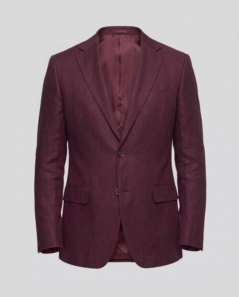 InStitchu Charing Maroon Premium Linen Jacket — photo 4