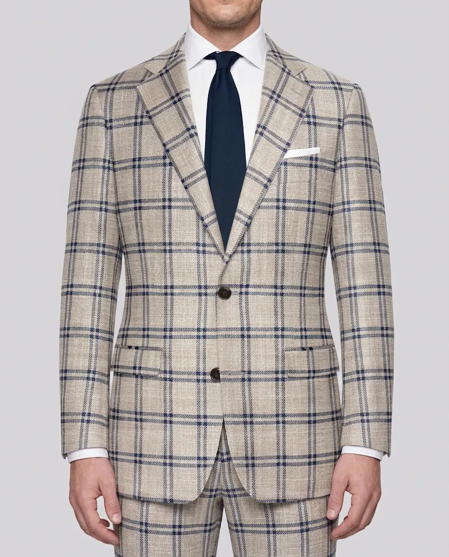 The Cortona Grey & Navy Wool Check Jacket