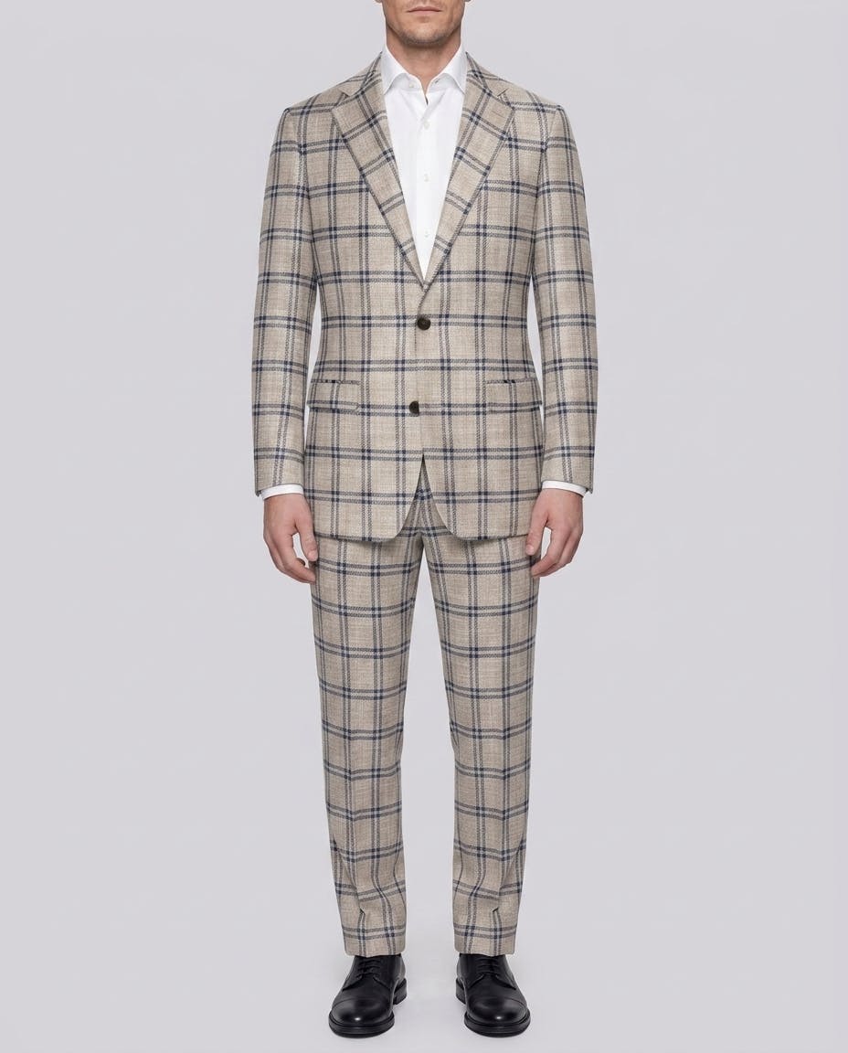 The Cortona Grey & Navy Wool Check Jacket — photo 2