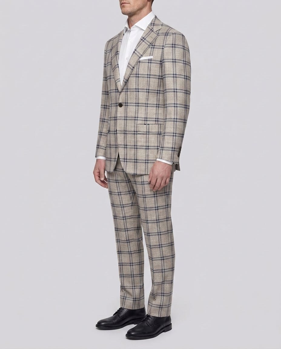 The Cortona Grey & Navy Wool Check Jacket — photo 3