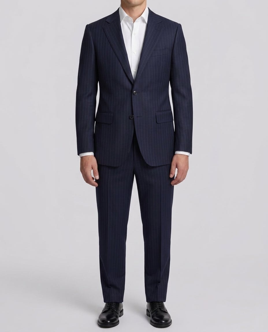 The Crayford Double Breasted Navy Pinstripe Suit — photo 2