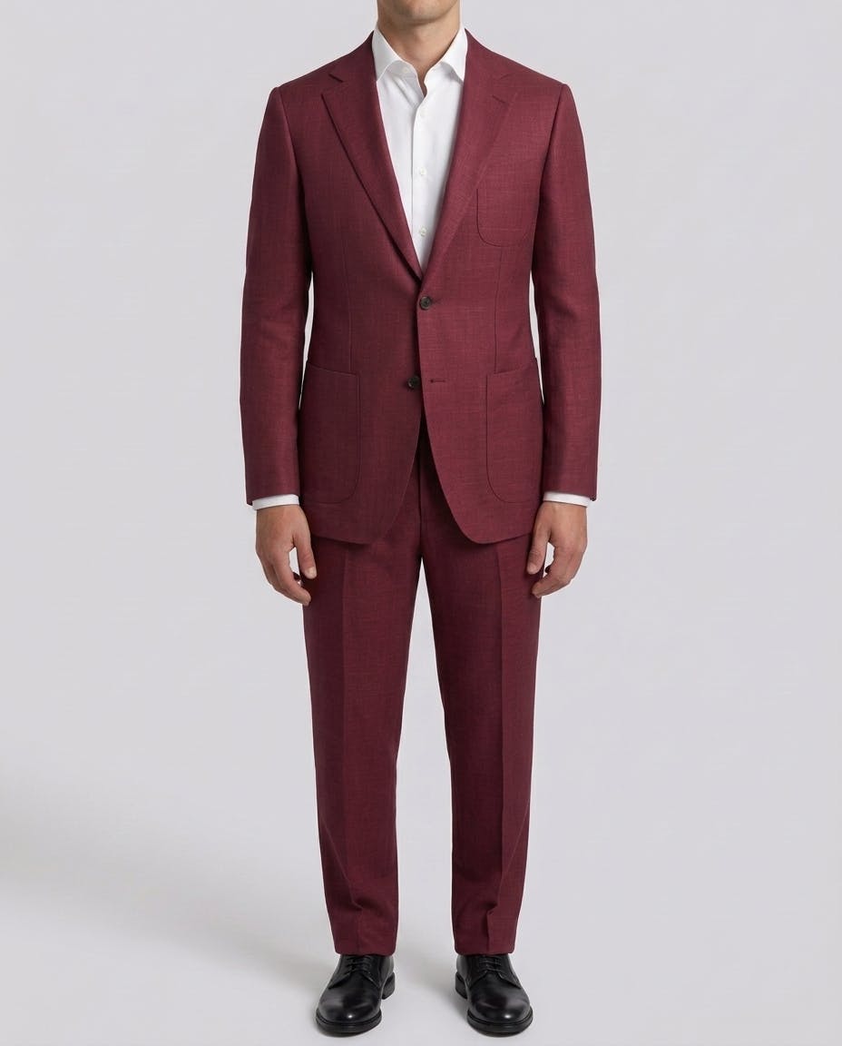 The Kinchega Light Maroon Slub Wool Suit — photo 2