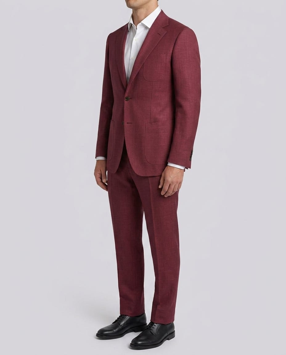 The Kinchega Light Maroon Slub Wool Suit — photo 3