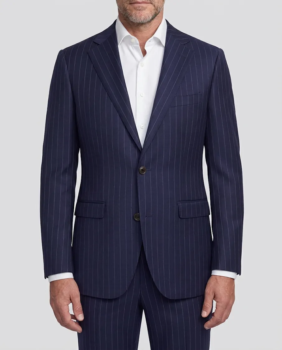 The Livorno VBC Navy Chalk Stripe Wool Suit
