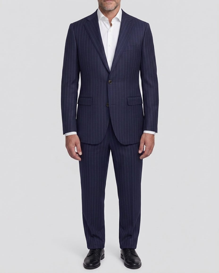 The Livorno VBC Navy Chalk Stripe Wool Jacket — photo 2