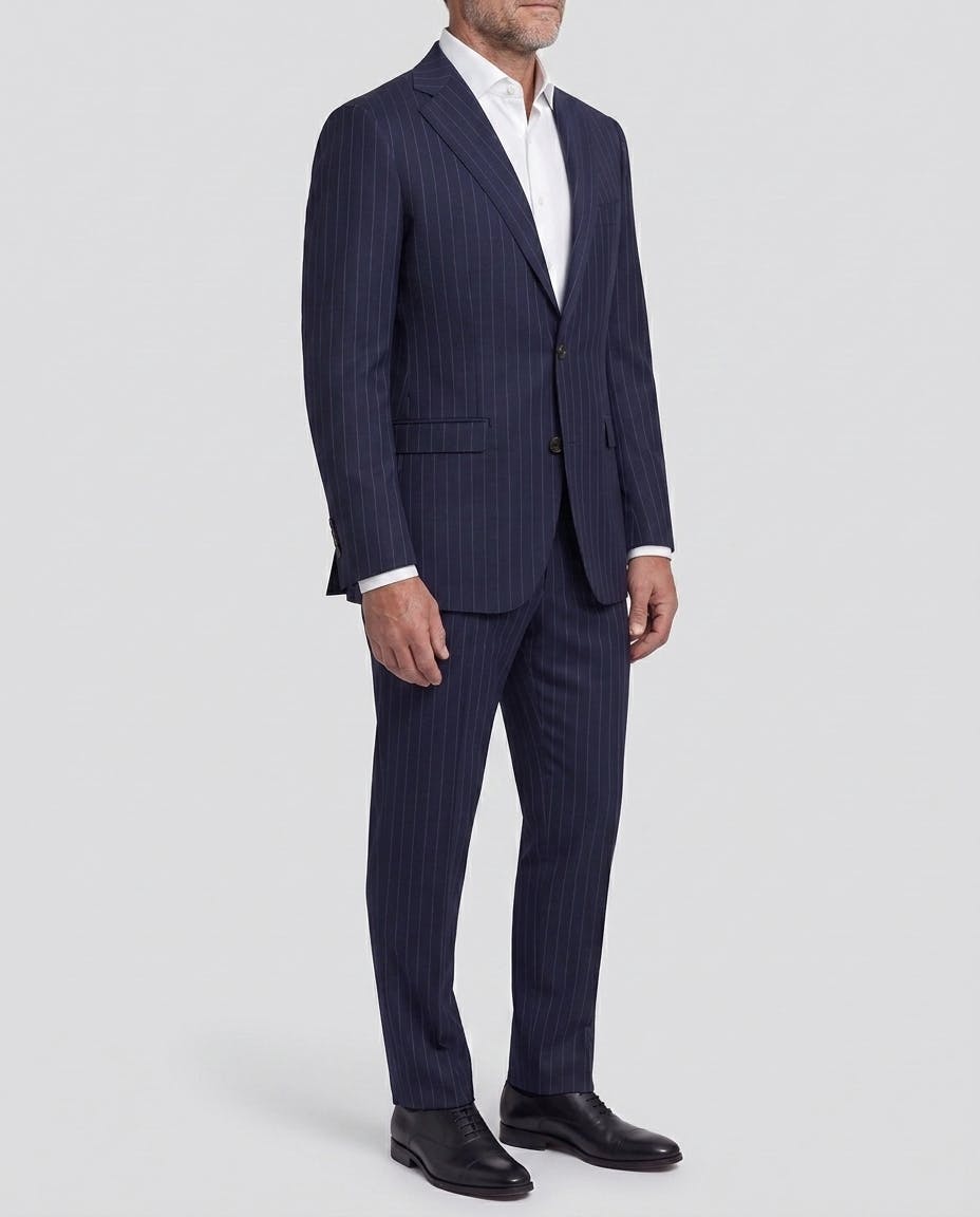 The Livorno VBC Navy Chalk Stripe Wool Jacket — photo 3