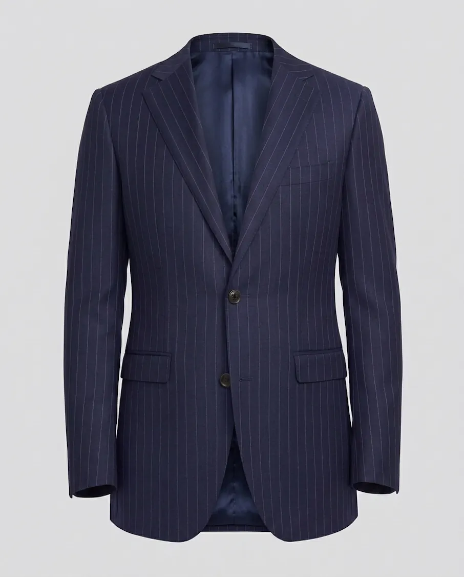 The Livorno VBC Navy Chalk Stripe Wool Suit