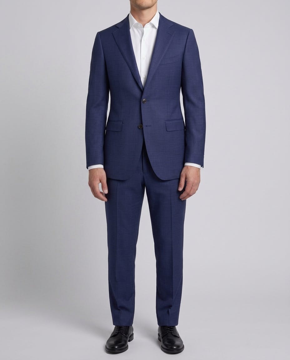 The Marsala Navy Wool Check Jacket — photo 2