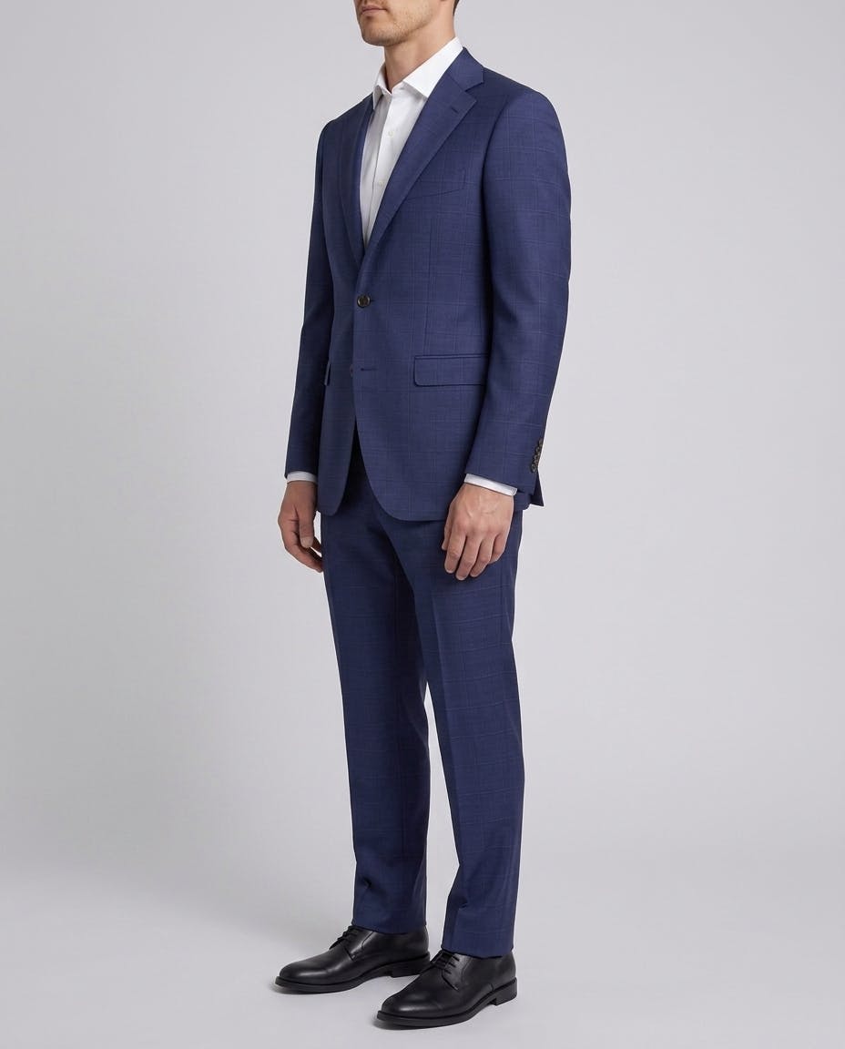 The Marsala Navy Wool Check Jacket — photo 3