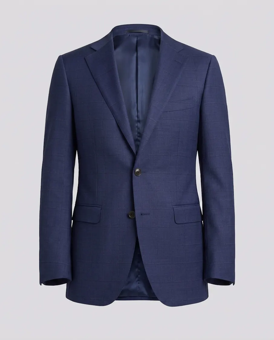 The Marsala Navy Wool Check Jacket