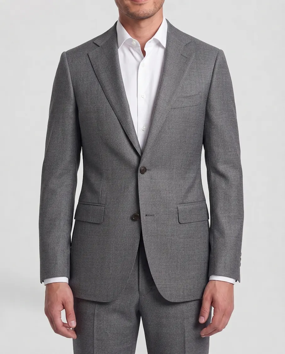 The Milan Reda Grey Textured Wool Suit