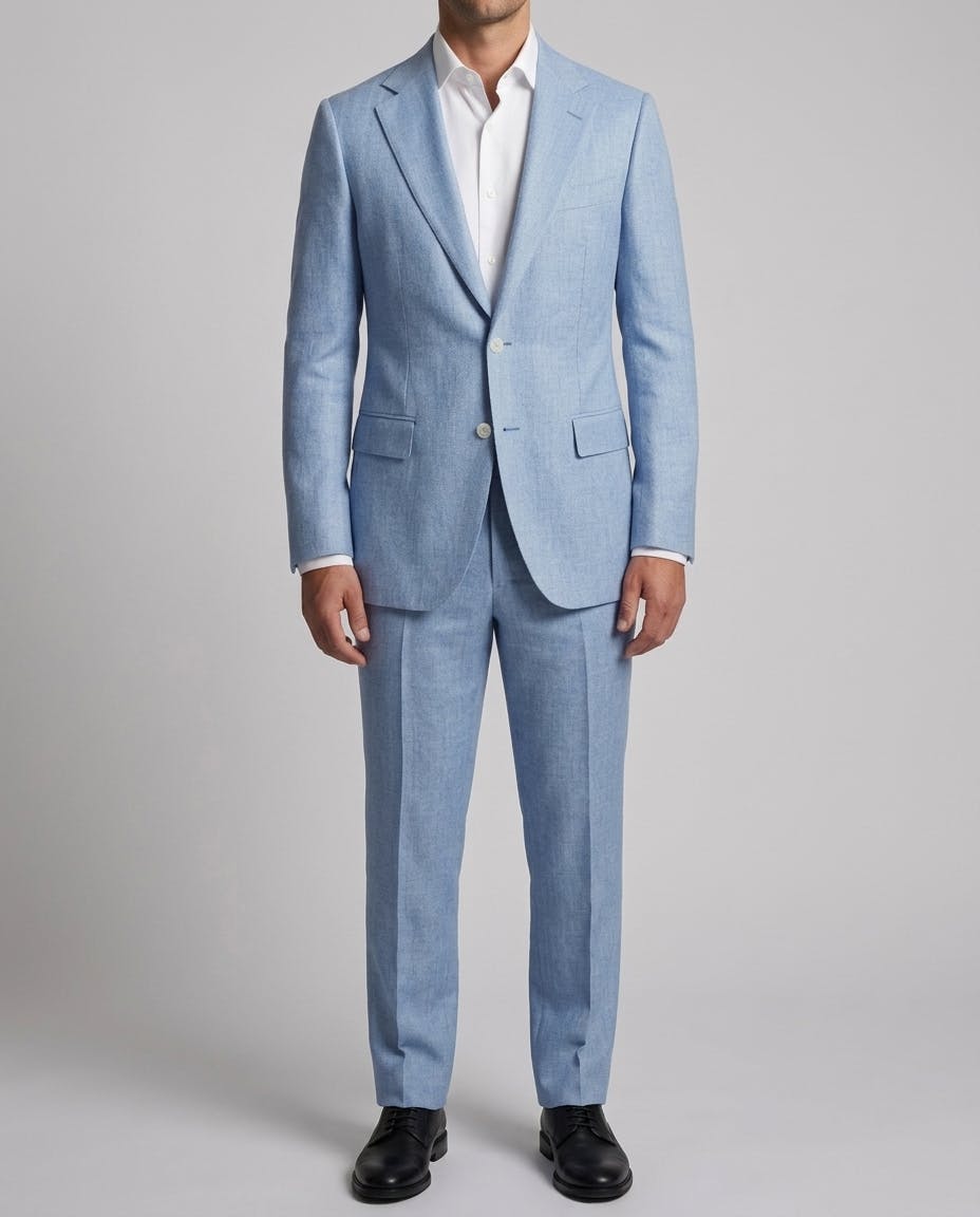 The Montebello Blue Wool Linen Jacket — photo 2