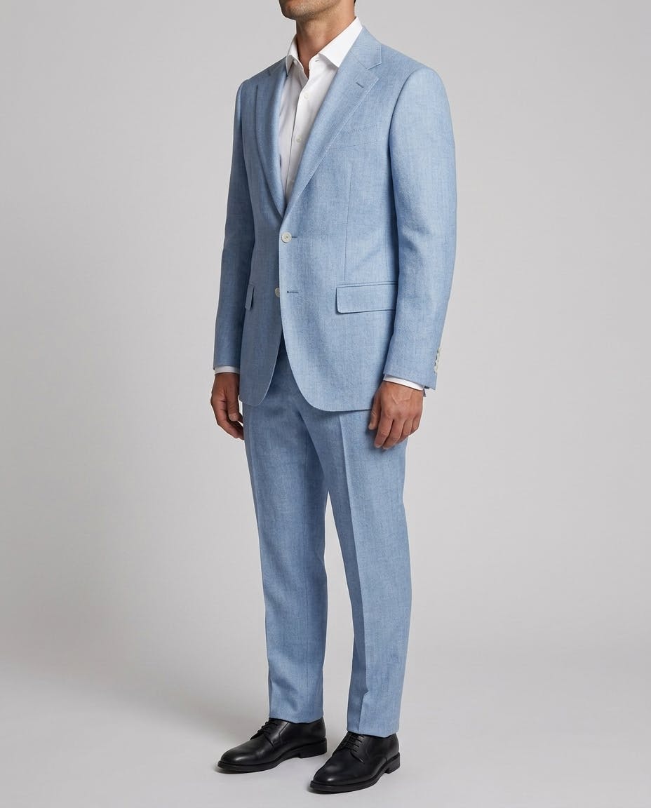 The Montebello Blue Wool Linen Jacket — photo 3