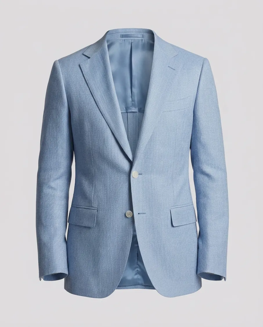 The Montebello Blue Wool Linen Jacket