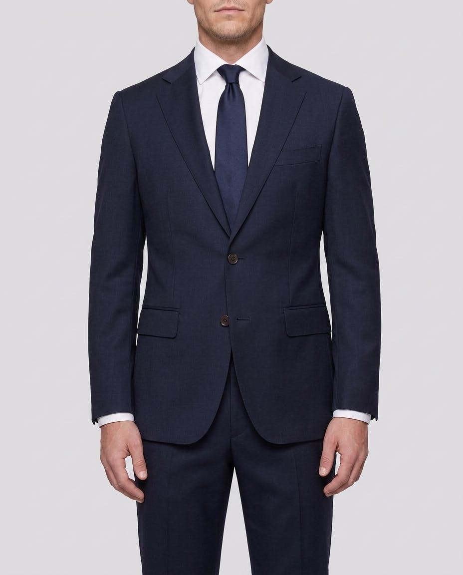 The Paolo Solid Navy Business Suit Jacket — photo 1