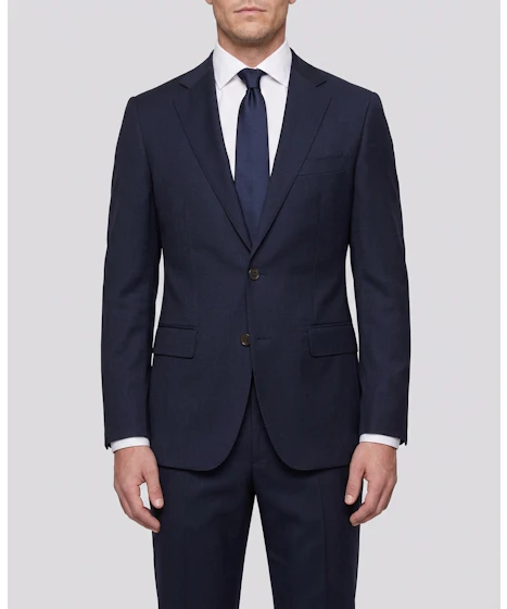 The Paolo Solid Navy Business Suit Jacket — photo 1