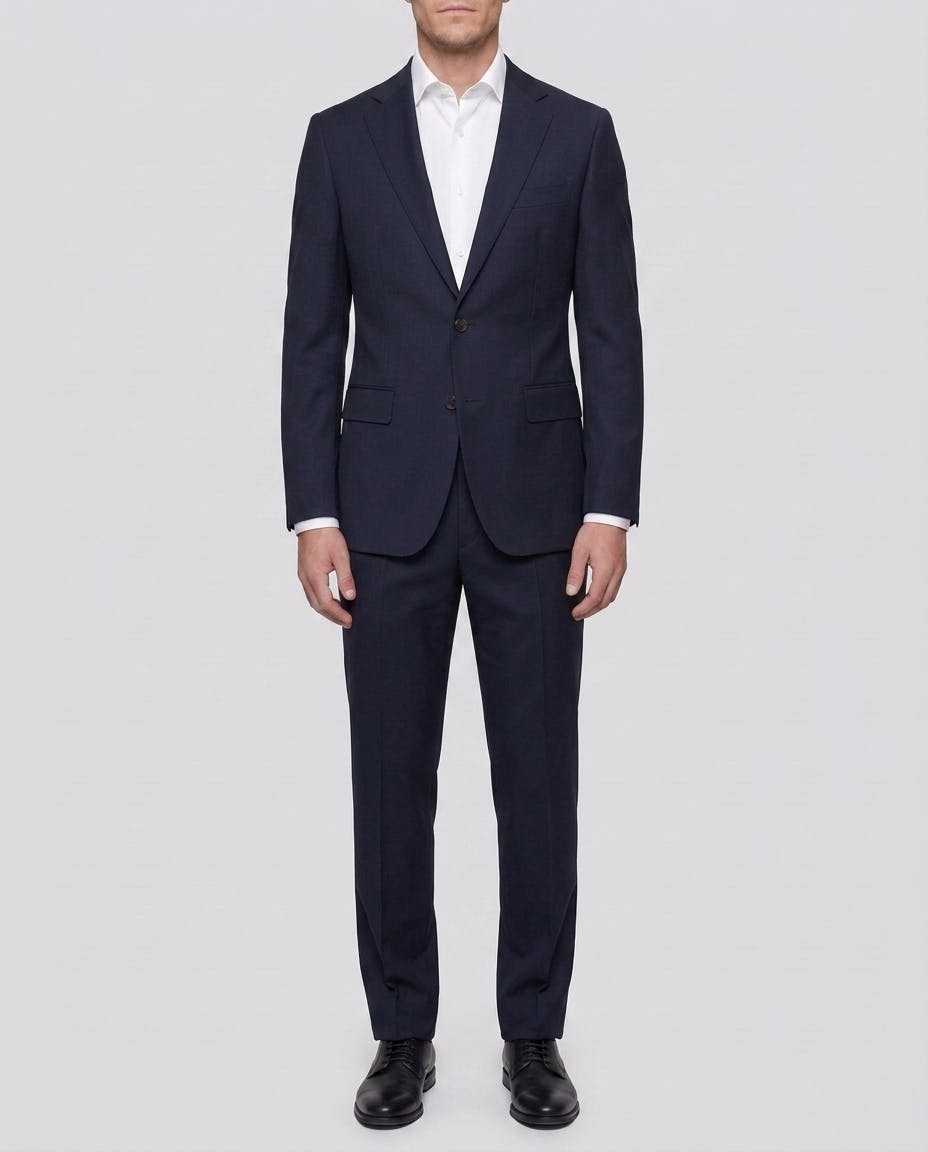 The Paolo Solid Navy Business Suit Jacket — photo 2