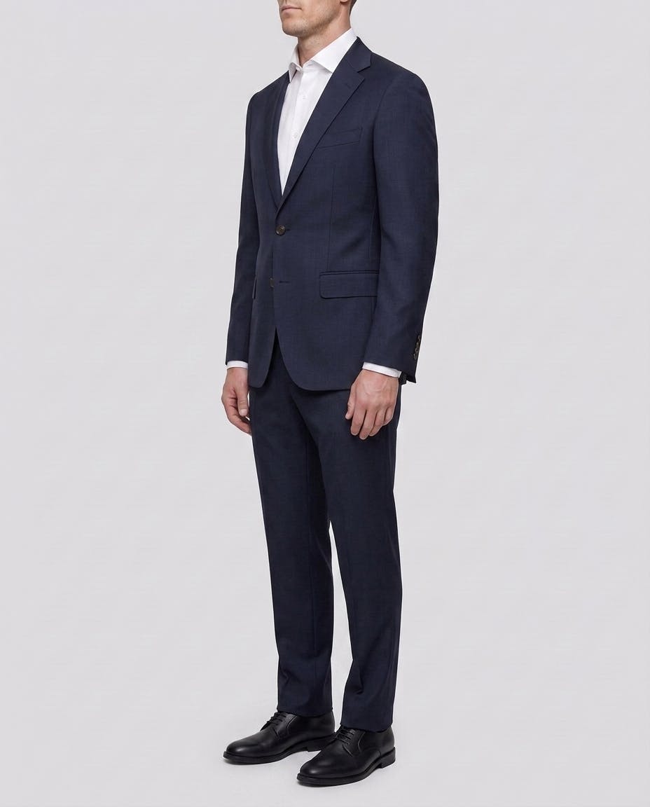 The Paolo Solid Navy Business Suit Jacket — photo 3