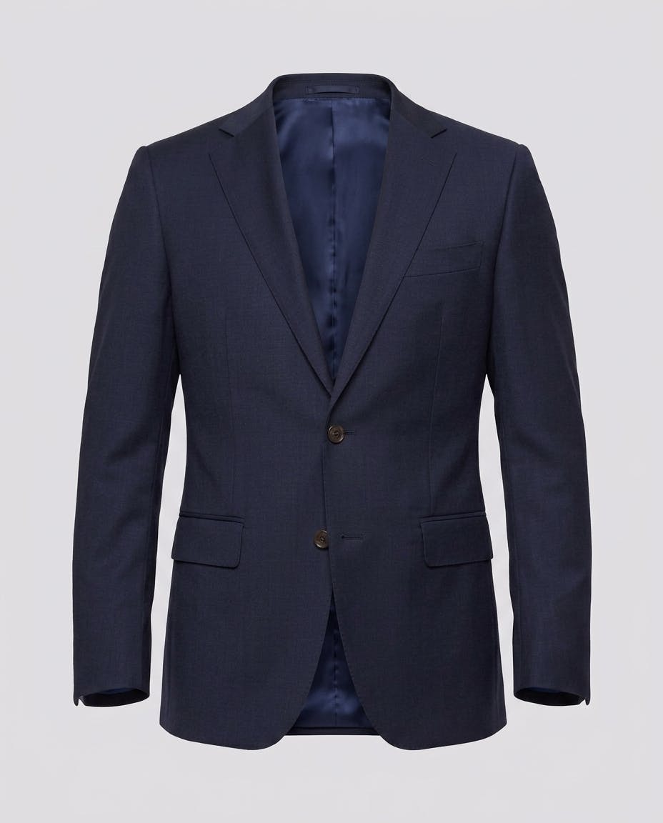 The Paolo Solid Navy Business Suit Jacket — photo 4