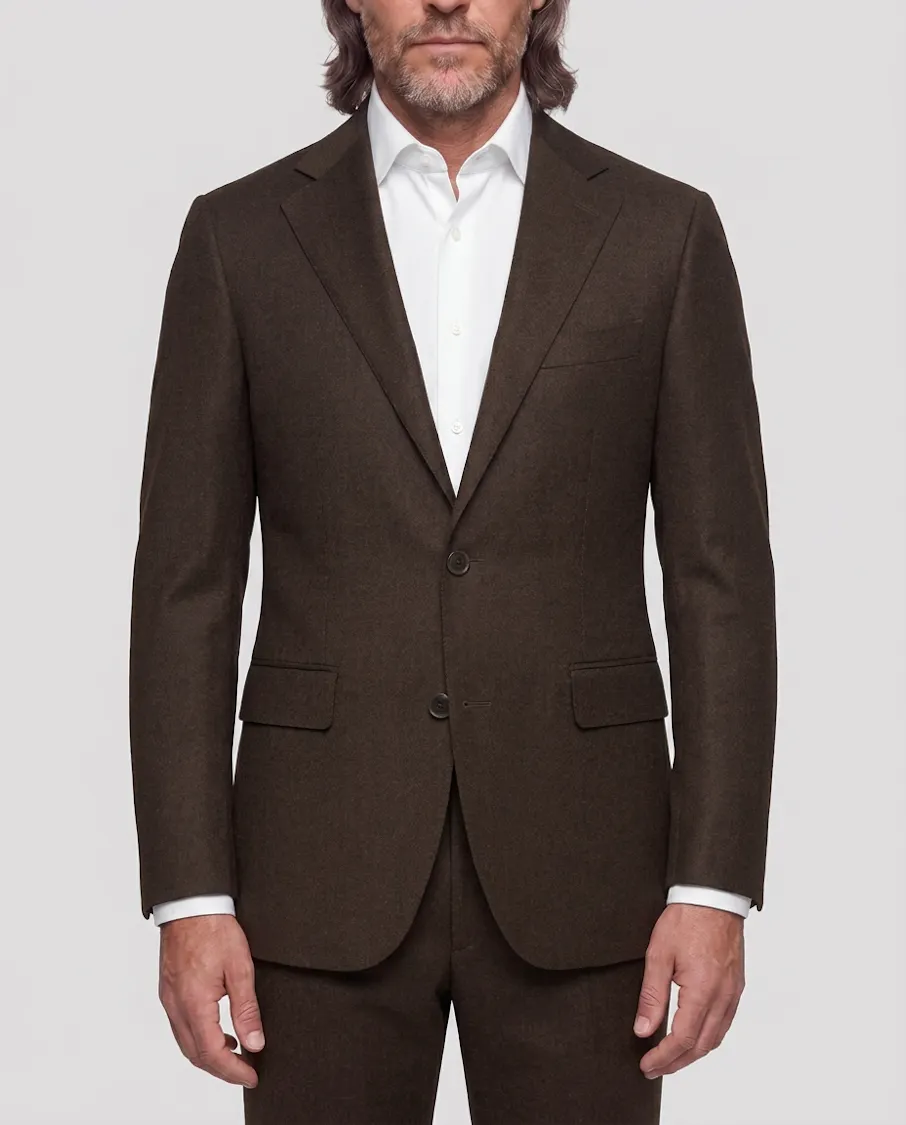 The Parma VBC Dark Brown Flannel Wool Suit