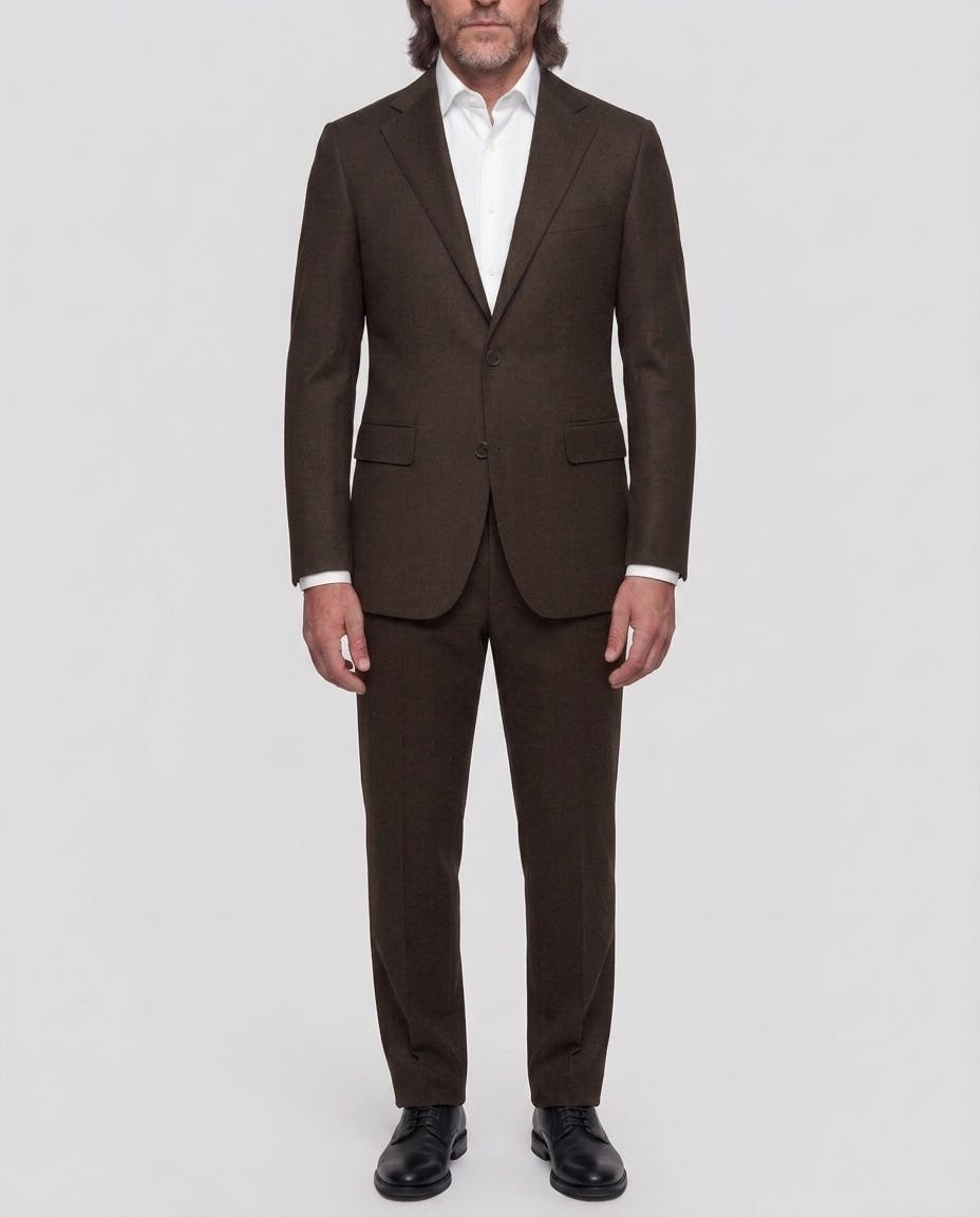 The Parma VBC Dark Brown Flannel Wool Jacket — photo 2
