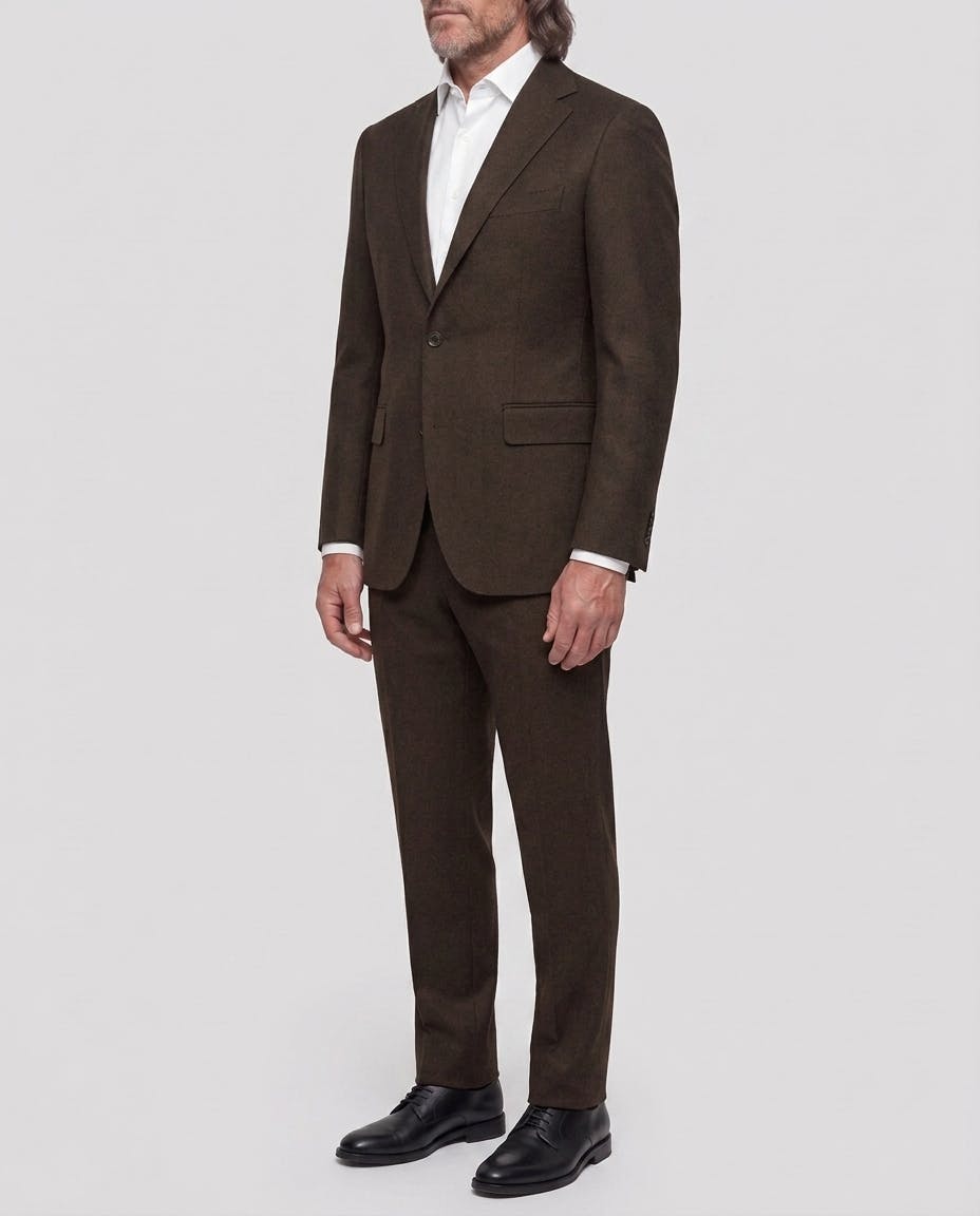 The Parma VBC Dark Brown Flannel Wool Jacket — photo 3