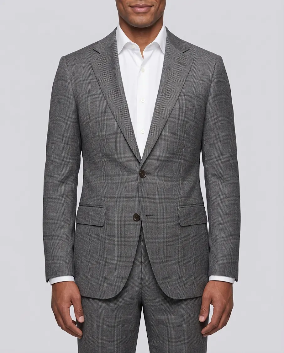 The Salerno VBC Grey Glen Plaid Wool Suit
