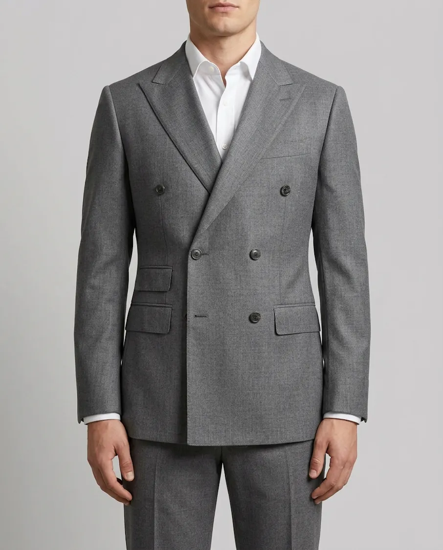 The Saltash Double Breasted Light Grey Formal Suit