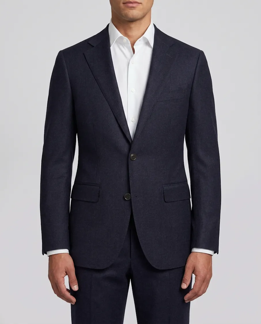 The Sorrento VBC Midnight Blue Flannel Wool Suit