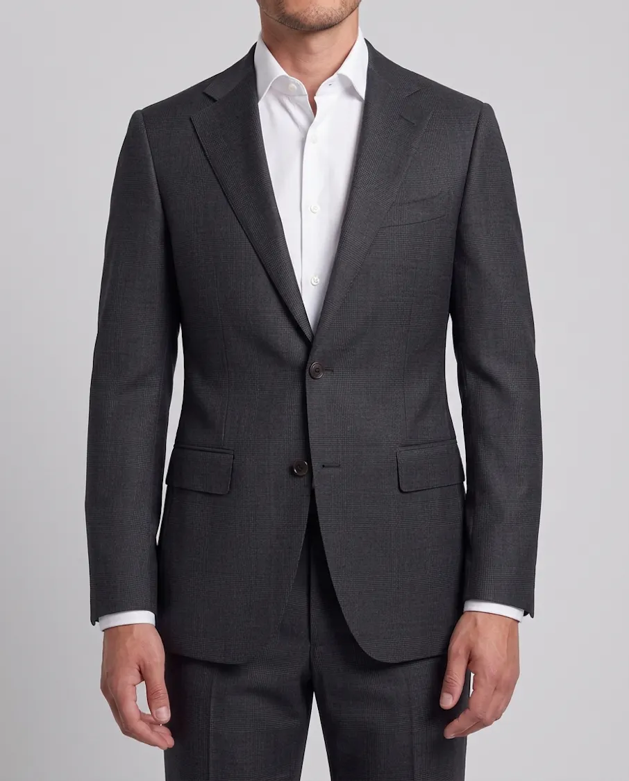 The Verona VBC Charcoal Glen Plaid Wool Suit