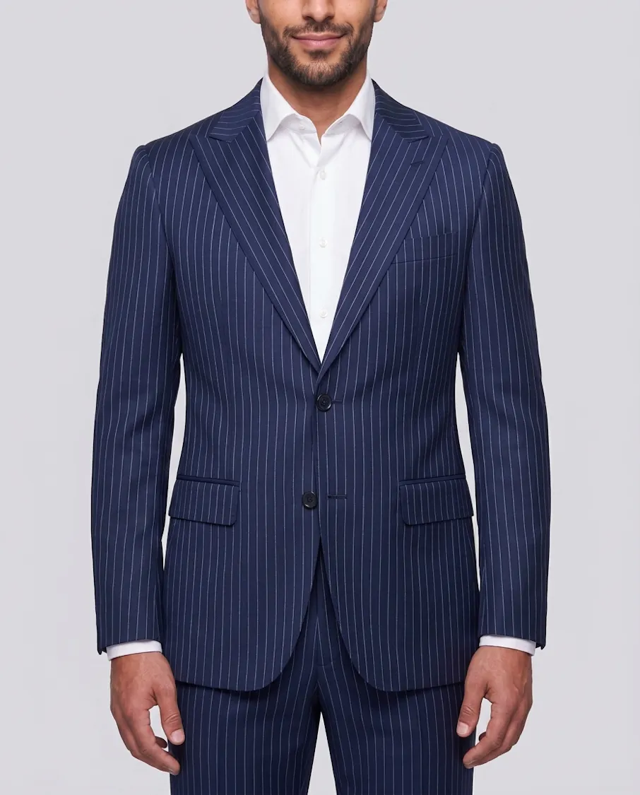 Tillington Navy Chalkstripe Wool Jacket