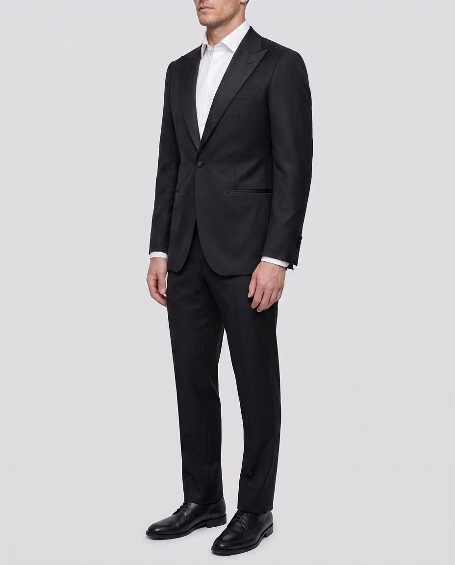 Vienna Black Wool Tuxedo Jacket — photo 3