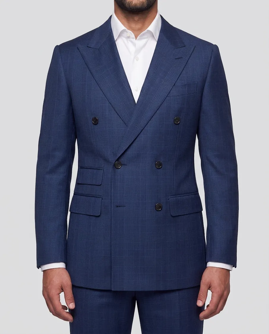 Walker Blue Glen Plaid Wool Jacket